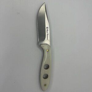 Ox Bone Whiteout Fixed Blade Russ Kommer Steel Hunting Knife Leather Sheath